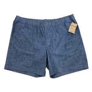 LL Bean Lakewashed Stretch Shorts Pull-On Chambray Men's 3X NWT